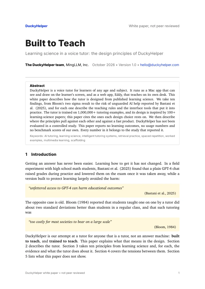 First page of Built to Teach