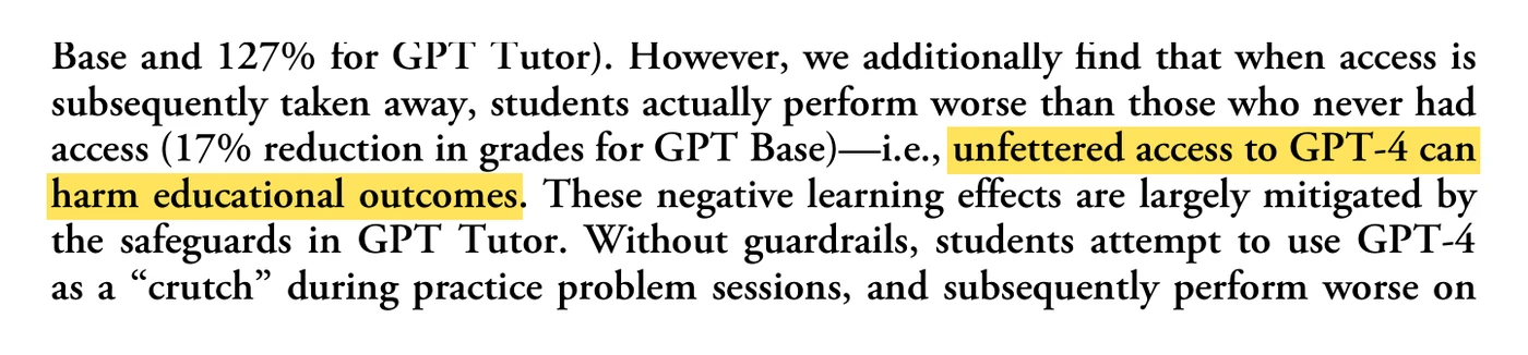 An excerpt of the PNAS abstract with the phrase about unfettered access to GPT-4 highlighted.